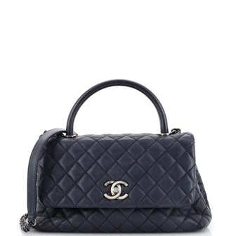 Chanel Coco Top Handle Bag Quilted Caviar Small
