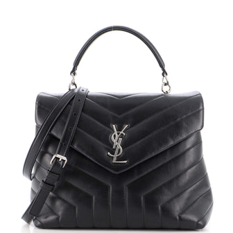 Saint Laurent LouLou Top Handle Bag Matelasse Chevron Leather Medium