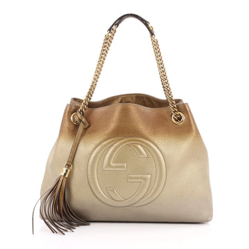 Gucci Soho Shoulder Bag Chain Strap Leather Medium Gold 2005301