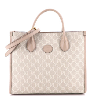 Gucci Interlocking G Tote GG Coated Canvas and Leather Small