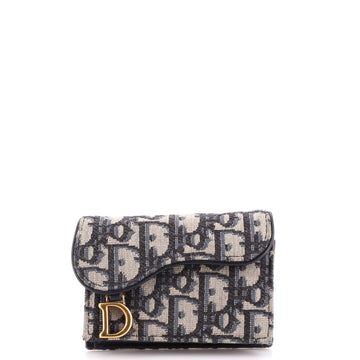 Christian Dior Saddle Card Case Oblique Canvas