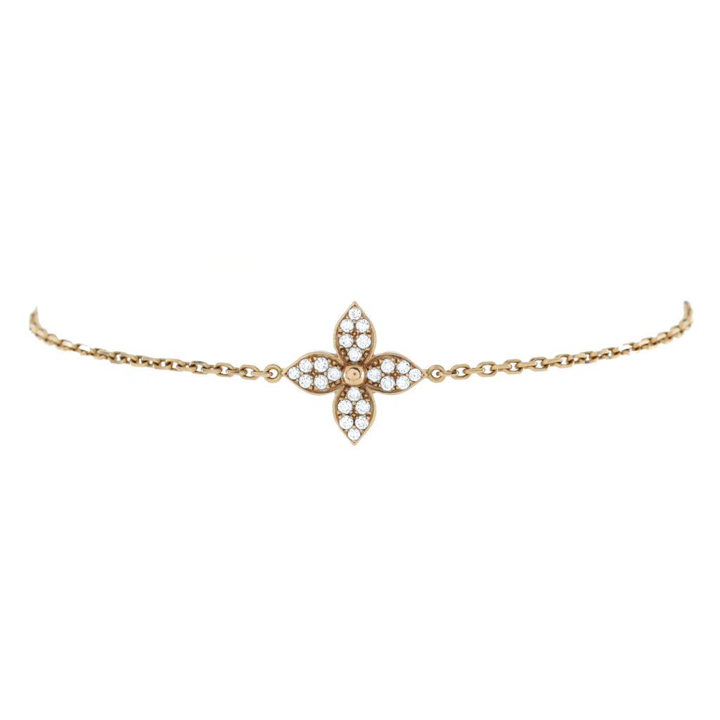 Shop Louis Vuitton Star Blossom Bracelet, White Gold, Diamonds