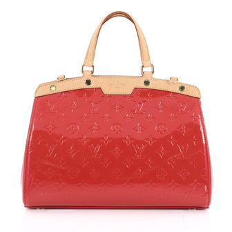 Louis Vuitton Brea Handbag Monogram Vernis MM Red 2006001
