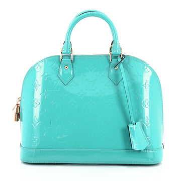 Louis Vuitton Alma Handbag Monogram Vernis PM Blue 2006008
