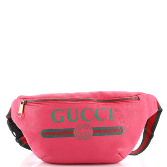Gucci Logo Belt Bag Printed Leather Medium