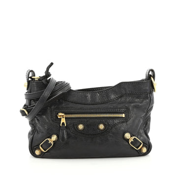 Balenciaga Hip Crossbody Giant Studs Bag Leather Black 2006102
