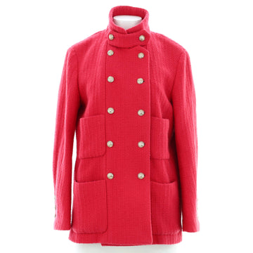 Chanel Women's Stand Collar Four Pocket Button Jacket Wool