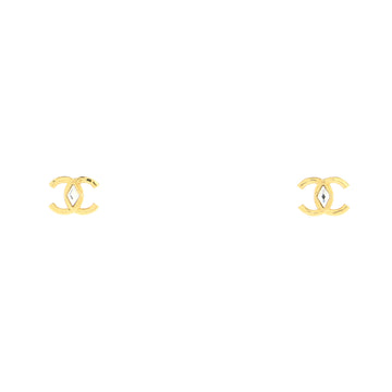 Chanel CC Stud Earrings Metal with Crystals