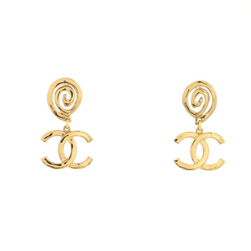 Chanel Swirl CC Dangle Earrings Metal