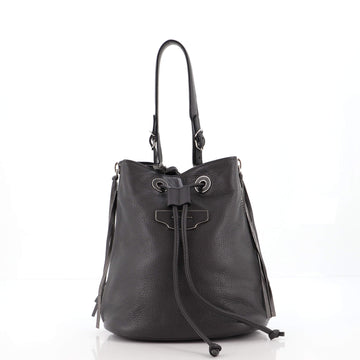 Balenciaga Papier Plate Bucket Bag Leather XS