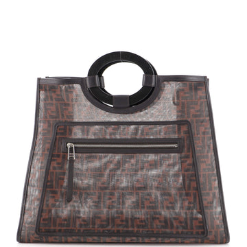Fendi Runaway Shopper Tote Zucca Mesh Large