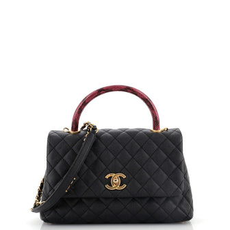 Chanel Coco Top Handle Bag Quilted Caviar Small