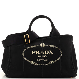 Prada Canapa Convertible Tote Canvas Medium