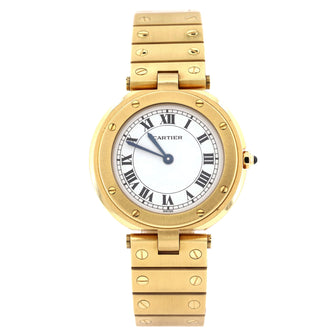 Cartier Santos Vendome Ronde Quartz Watch Yellow Gold 32