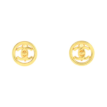 Chanel Round CC Turnlock Clip-On Earrings Metal