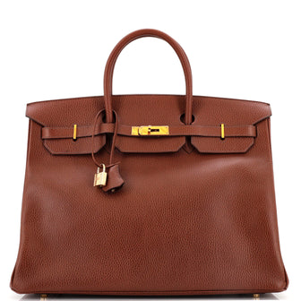 Hermes Birkin Handbag Brown Vache Liegee with Gold Hardware 40