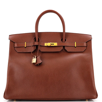 Hermes Birkin Handbag Brown Vache Liegee with Gold Hardware 40