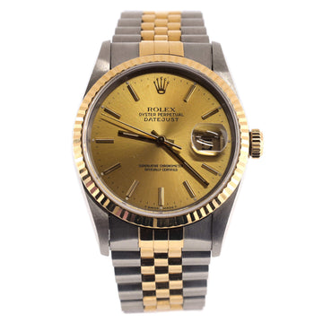 Rolex Oyster Perpetual Datejust Automatic Watch Stainless Steel and Yellow Gold 36