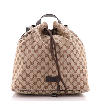 Gucci Drawstring Backpack (Outlet) GG Canvas Medium