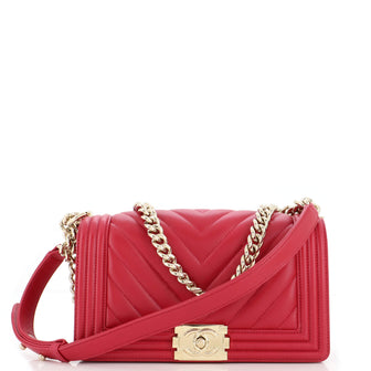 Chanel Boy Flap Bag Chevron Lambskin Old Medium