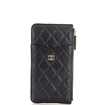 Chanel Classic Phone Case Pouch Quilted Iridescent Caviar