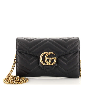 Gucci GG Marmont Chain Wallet Matelasse Leather Mini