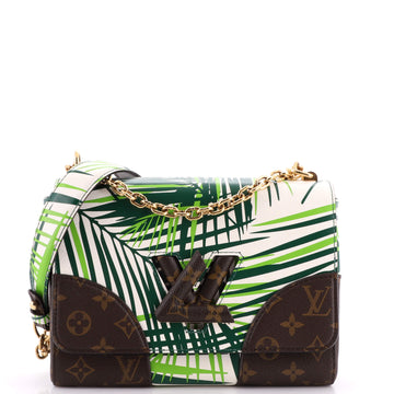 Louis Vuitton Twist Handbag Limited Edition Palm Print Leather with Monogram Canvas MM