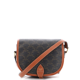 Celine Folco Bag Triomphe Coated Canvas Medium