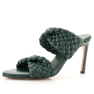 Bottega Veneta Women's Curve Twisted Heeled Sandals Padded Intrecciato Leather