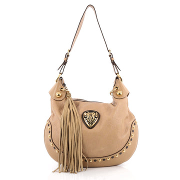 Gucci Babouska Heart Hobo Guccissima Leather Large Neutral 2007501
