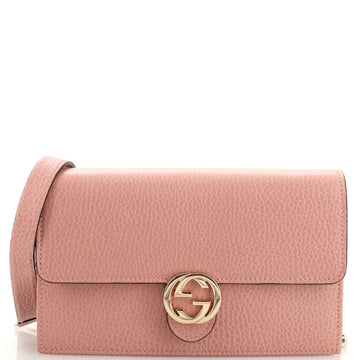 Gucci Interlocking Wallet on Chain (Outlet) Leather