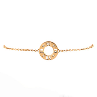 Tiffany & Co. Atlas Pierced Chain Bracelet 18K Rose Gold with Diamonds