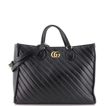 Gucci GG Marmont Shopping Tote Diagonal Quilted Leather Medium