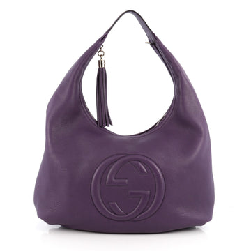 Gucci Soho Hobo Leather Large Purple 2008401