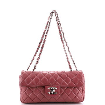 Chanel Classic Single Flap Bag Quilted Lambskin East West