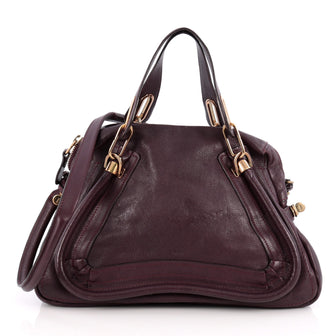 Chloe Paraty Top Handle Bag Leather Medium Purple 2008902