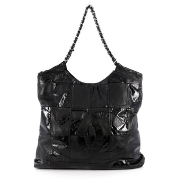 Chanel Brooklyn Tote Leather Patchwork Medium Black