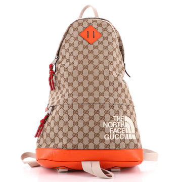 Gucci Gucci x The North Face Zip Backpack GG Canvas with Leather Medium
