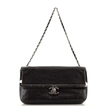 Chanel Frame Flap Shoulder Bag Crinkled Patent Small