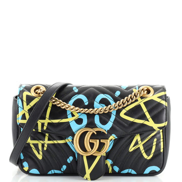 Gucci GG Marmont Flap Bag GucciGhost Matelasse Leather Small