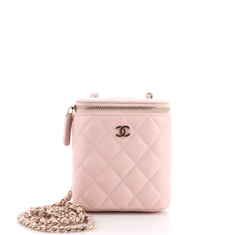 Chanel Classic Vanity Case with Chain Quilted Caviar Mini