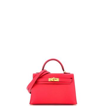 Hermes Kelly Mini II Bag Pink Epsom with Gold Hardware 20