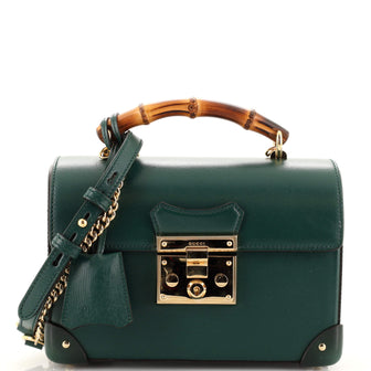 Gucci Padlock Bamboo Shoulder Bag Leather Small