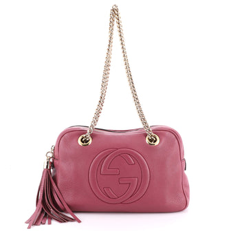 Gucci Soho Chain Zip Shoulder Bag Leather Small