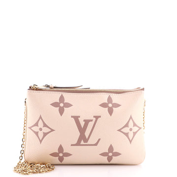Louis Vuitton Double Zip Pochette Bicolor Monogram Empreinte Giant