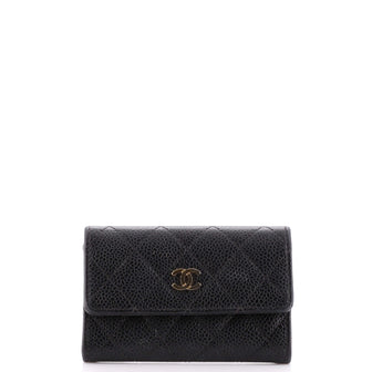 Chanel CC Flap Card Case Quilted Caviar