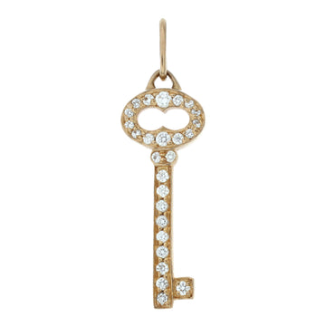 Tiffany & Co. Vintage Oval Key Pendant Pendant & Charms 18K Rose Gold with Diamonds Mini