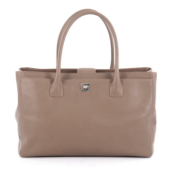 Chanel Cerf Executive Tote Leather Medium Brown 2010401