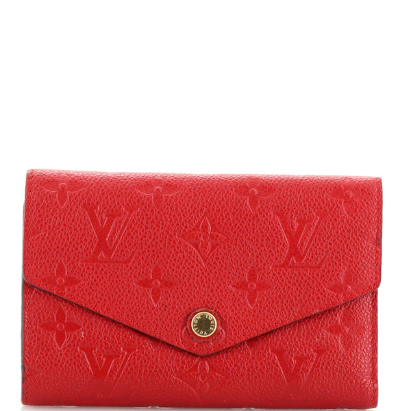 Louis Vuitton Compact Curieuse Wallet Vermillion Red Empreinte
