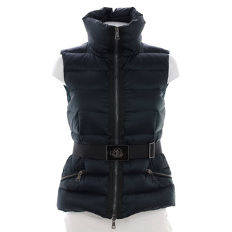 Moncler Women's Tareg Puffer Belted Vest Quilted Polyester Blend with Down